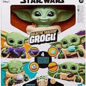 Star Wars The Mandalorian Galactic Snackin' Grogu Animatronic Toy with O…